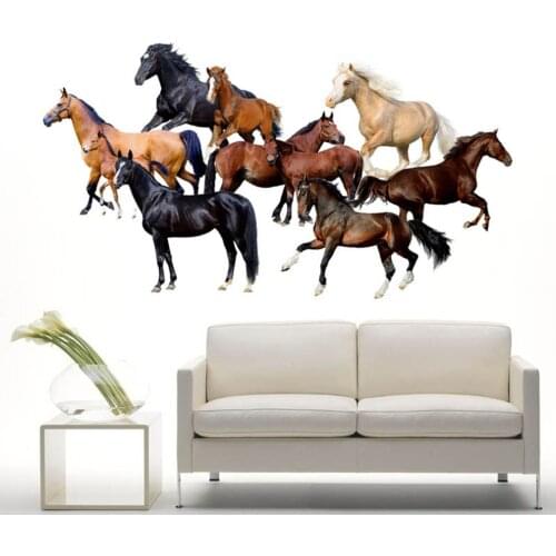 70*50cm Chinese Style Horse Wall Paper Antistatic Wall Sticker Office Wall Poster Dirtproof Wall Ornament Home Decoration