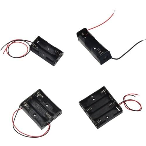 AA Size Power Battery Storage Case Box Holder Leads With 1 2 3 4 Slots drop shipping