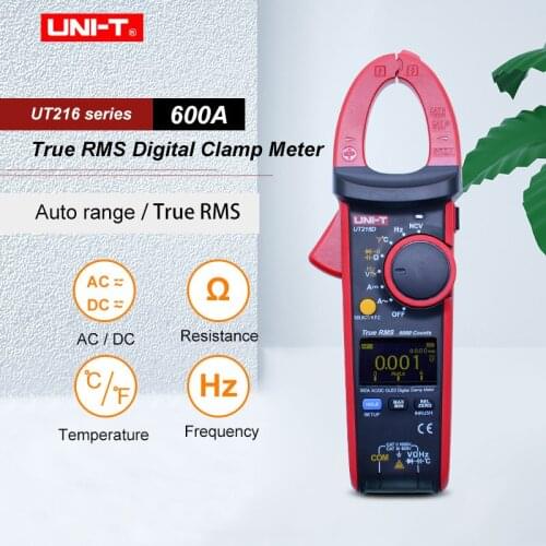 UNI-T UT216 Series Auto Range Digital Clamp Meters True RMS 6000 Count Display 600A MAX/MIN/Relative Modes NCV Test