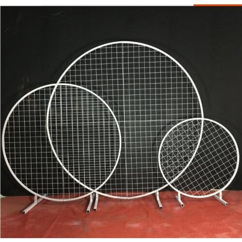 Wedding props ring wedding stage background grid decorative screen mori geometric s-shaped iron arch road guide
