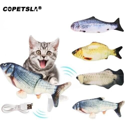 Copetsla Electronic Cat Toy 3D Fish Electric USB Charging Simulation Fish Toys for Cats Pet Playing Toy Cat supplies