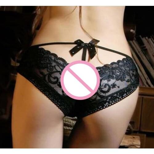 Cotton sexy lace deep V knot women underwear young girls briefs panties qt021