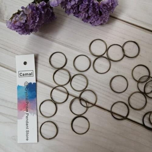 Camal 100pcs 14mm Round Ring Bronze Color For Hanging Jewelry Making Connector Crystal Octagon Bead Chandelier Lamp Parts