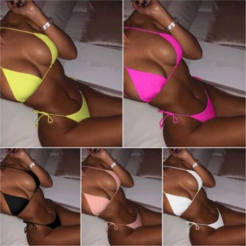 Micro Bikini Set Push up Swimwear Women Neon Swimsuit Female Bathing Suit Fashion Brazilian Mini Bikinis 2021 Mujer Bathers