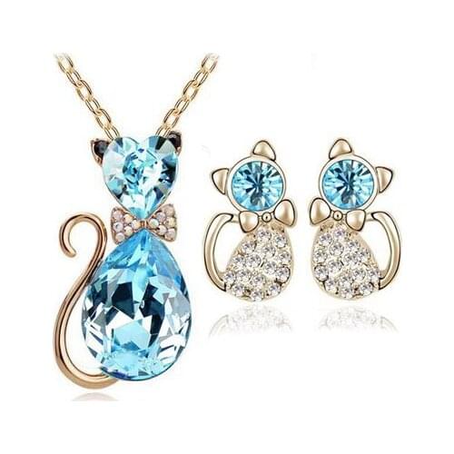 S086 Korean fashion jewely sets Necklace + Earrings Two-piece Set