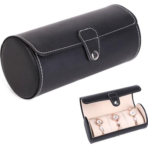Leather Watch Box Black Mens Watch Storage Boxes Case Jewelry Women Gift Case Fashion Display Jewelry Gift Holder