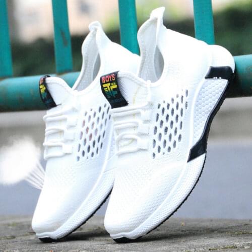New Sports And Leisure Mesh Shoes Summer Flying Woven Mens Breathable Work Shoes Comfortable Non-slip Student Running Shoes