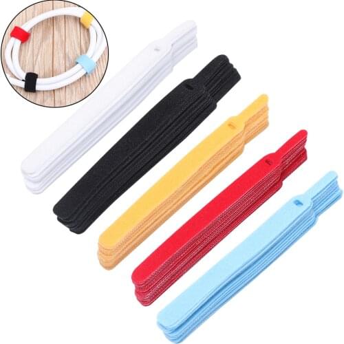 20Pcs Reusable Cable Organizer Earphone Mouse Wire Winder Magic Nylon Stickers Cable Ties Gadget Adhesive Strap Fastener Tape