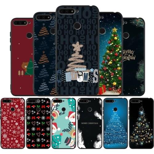 Cartoon Christmas Deer Santa Claus Black Silicone Soft Phone Case For Honor 8X 9 8 10 20 30 Lite Pro MATE 9 10 20 30 Pro Lite
