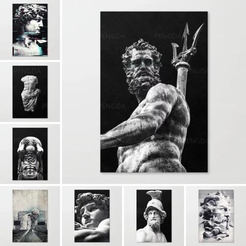 Wall Artwork Canvas Modular David Poster Statue Home Decoration Paintings Poseidon HD Printed Living Room No Framework Pictures