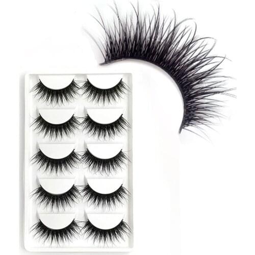 5 Pairs Natural Thick false eyelashes black long 3d mink eyelashes eyelash extension professional mink lashes makeup eye lashes