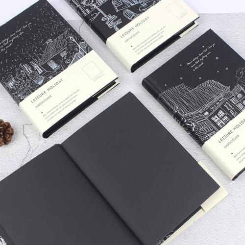 2021 New Black Kraft Paper 128 Sheets 130*185mm All Black Inner Pages Graffiti Hand Book Creative DIY Hand-Painted Diary