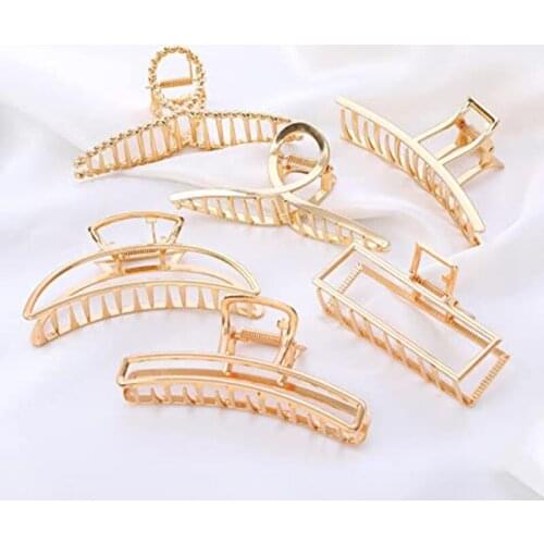 New Fashion Shark Clips Dumb Gold Hair Clips Large Metal Shower Hairpins Korean Headpins Headdress Hair Accessories For Women