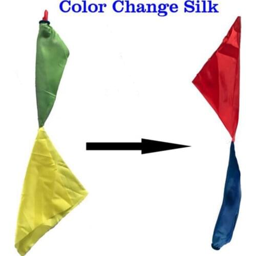 New 21cm * 21cm Silk Scarf Discolour For Magic Trick Magician Props Tools Toys Silk Change Color Gift Easy to do