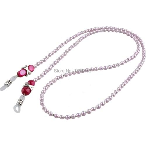 Wholesale 20pcs Light Purple Beaded Eyewear Cord Reading Glass Neck Strap Eyeglass Holder Eyewear Accessories