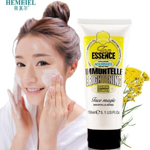 HEMEIEL Immortelle Essence Foaming Facial Cleanser Brighten Whitening Face Wash Skin Care Moisturizing Romove Pores Anti Acne