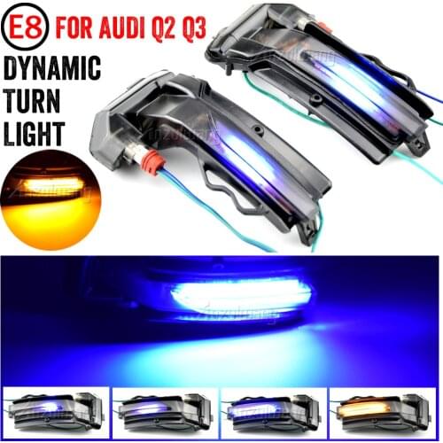 Pair Flowing Turn Signal Light LED Side Wing Rearview Mirror Dynamic Indicator Blinker For AUDI Q2 2018-2020 Q3 2019-2020