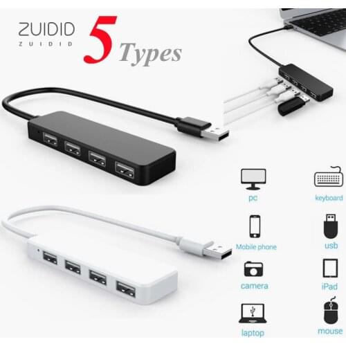 4-Port USB 2.0 Splitter Multi-Function Hub Mini High-Speed Adapter Computer Accessories Drive-Free Docking Station
