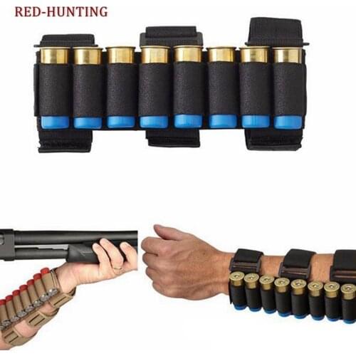 Tactical Airsoft Hunting Molle 8 Rounds GA Shot gun Shells Holder Shooting Arm Band 12 Gauge Bullet Ammo Cartridge Pouch