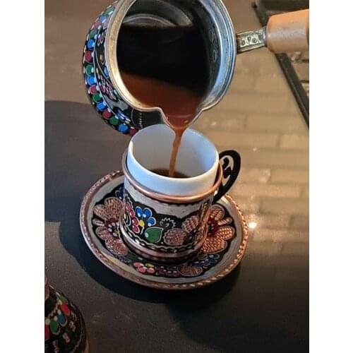 Turkish coffee Pot coffee maker Moka Pot 4 person 200 ML турка для кофе copper Coffee Pot handmade cast iron decorative gift accessories