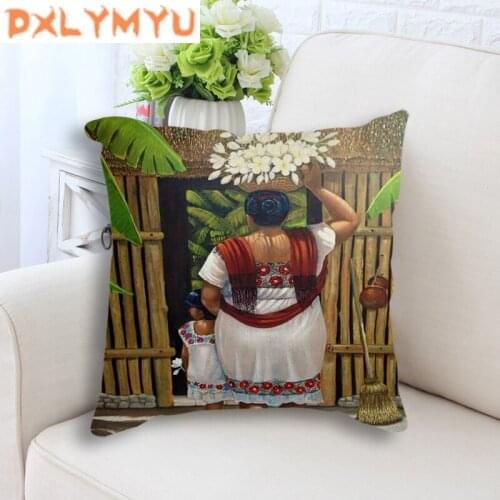 Lifestyle Decoration Back Cushion Cover Retro Picture Throw Pillow Case 45x45cm Decorative Cushion Cover For Sofa Home Decor