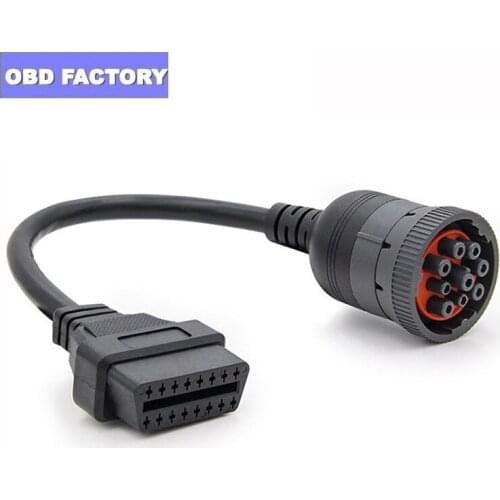 Deutsch J1939 9pin to 16pin Truck Diagnosis Cable Auto Connector OBDII/OBD2 J1939 9 Pin to 16 PIN Female Diagnosctic Connector