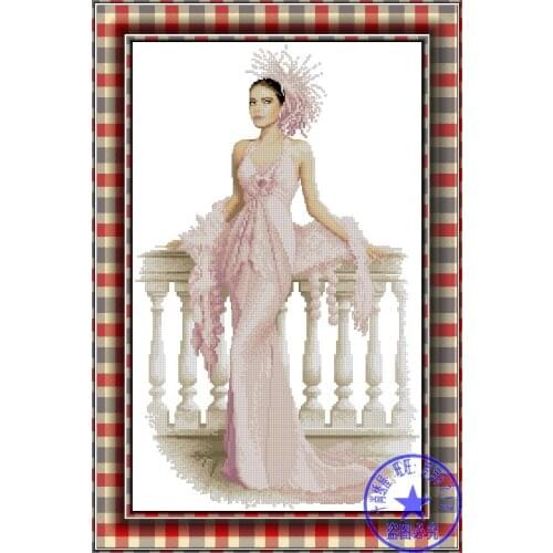 Top Quality beautiful lovely counted cross stitch kit elegant girl lady woman