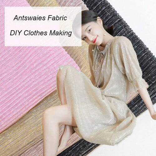 50*150CM Color Changing Pleated Bright Silk Fabric for Dress Camisole DIY Dress Design