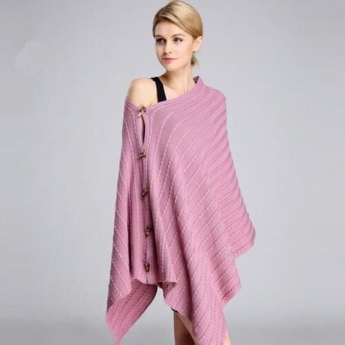 Woman wraps wide autumn winter warm scarf horn button shawl high quality scarves