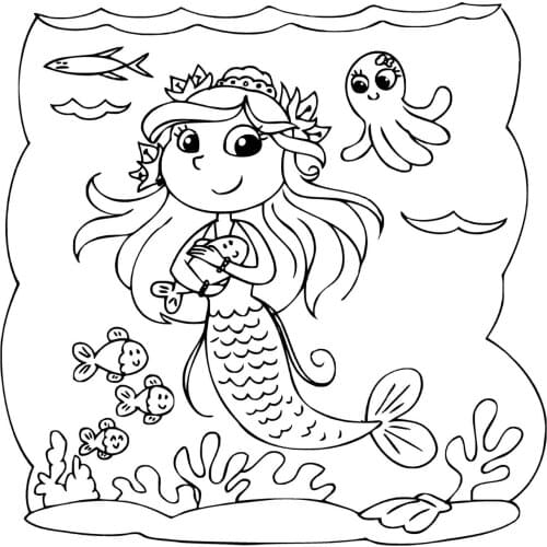 ZhuoAng Mermaid Silicone Stamp / Seal DIY Scrapbook / Album Decoration Transparent Seal / Seamless Seal