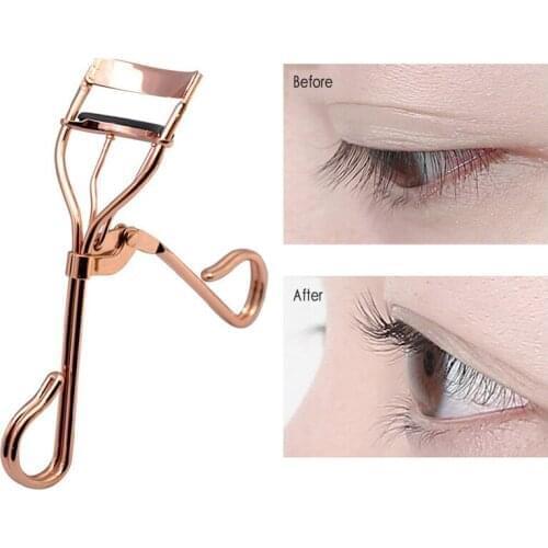 1PC Rose Gold Curl Eyelash Curler Stainless Steel Eyelash Cosmetic Makeup Eyelash Curler Curling Eyelashes Tool New 2021