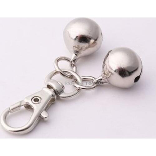 10pcs/lot Sliver Color Jingle bell with Swivel Snap Hook Ornament DIY Christmas Tree Decoration