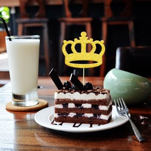 20pcs Souvenirs 1st Birthday Party Decoration Crown Cake Topper Wedding Bridal Shower Cupcake Toppers