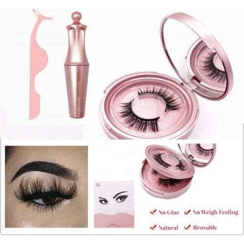 3D Magnetic Eyelashes with1/2 Magnets Magnetic Lashes Natural Long False Eyelashes Magnet Eyelash Extension Makeup Tools