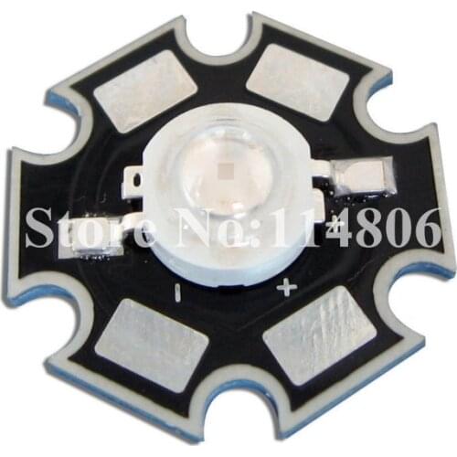50pcs 3W UV Ultraviolet 388nm~390nm 45mil Chip LED Light Parts With 20mm Star Heatsink