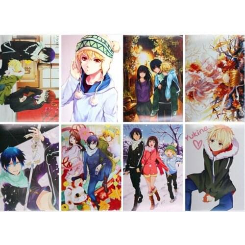 8 pcs/set Noragami poster yato / Hiyori / Yukine Anime poster sticker for walls 42x29cm