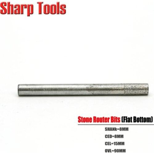 8x15x90mm Flat End Mill Sintered Diamond Router Bits for Granite Stone 5pc CNC Milling Cutter Engraving Tools Straight Bit Set