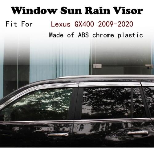 ABS Chrome plastic Window Visor Vent Shades Sun Rain Guard car accessories For Lexus GX400 2009-2020