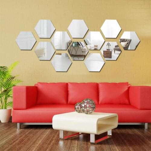 AsyPets 24/32PCS Acrylic Hexagonal Wall Sticker Art Mirror Decal Home DIY Decoration