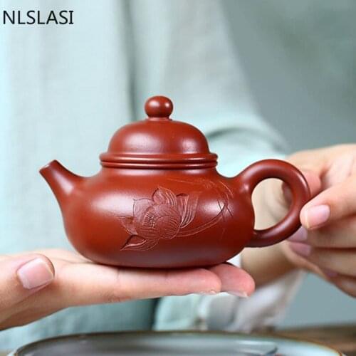 Authentic Yixing Purple Clay Teapots Raw Ore Dahongpao Handmade Tea Pot Chinese Tea Set Accessories Customized Gift 140ml