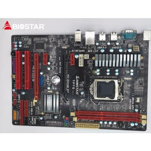 Used, BIOSTAR TP75 desktop motherboard B75 LGA 1155 i3 i5 i7 DDR3 16G SATA3 ATX,100% tested good