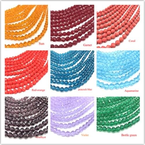 72 Pcs Faceted Round Shape 8mm Coral Pink Crystal Beads for Jewelry Making Necklace and Bracelet Wholesale Lots Bulk