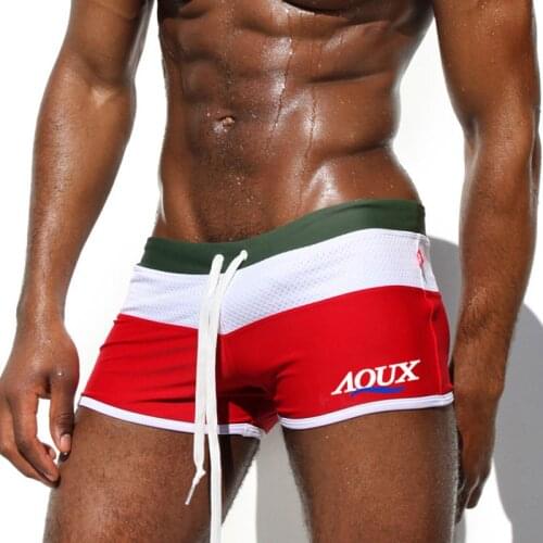 Summer Swimwear Mens Beach Swimming Trunks Sexy Low Waist Waterproof Swimsuit Nylon Quick Dry Sport Bathing Surfing Underwear