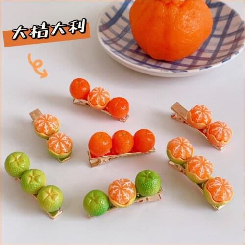 Fashion Creative Oranges Hair Clips Funny Fruit Hair Barrettes For Women Girls Korean Cute Hairpin Accessories Jewelry
