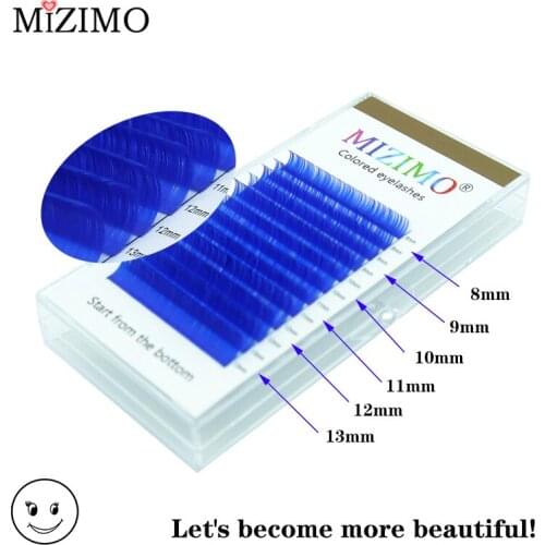 Natural, elongated, soft, single, artificial, thick false eyelashes, MIZIMOblue length blend