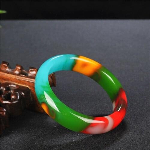 Natural Color Jade Bangle Bracelet Genuine Hand-Carved Charm Jadeite Jewelry Fashion Accessories Amulet for Men Women Lucky Gift