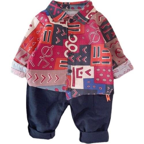 New Spring Autumn Baby Boys Clothes Children Letter Shirt Pants 2Pcs/Sets Toddler Cotton Costume Infant Clothing Kids Sportswear