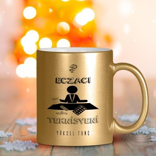 Personalized Professional Pharmacist Technician Gilded Mug Cup-1