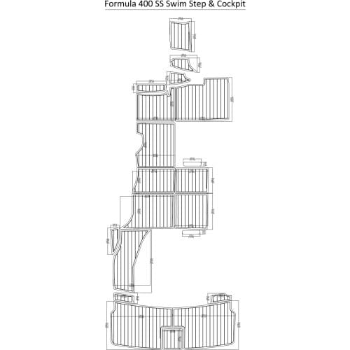 Formula 400 SS Swim Step & Cockpit Pad Boat EVA Teak Decking 1/4" 6mm