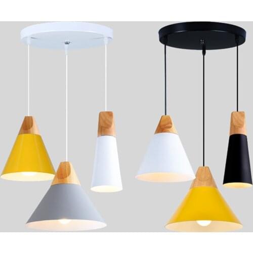 Simple Pendant Lights Wood E27 Led Pendant Lamp industrial Hanging Lamp Light Fixture For Loft Bedroom Bedside Restaurant Foyer